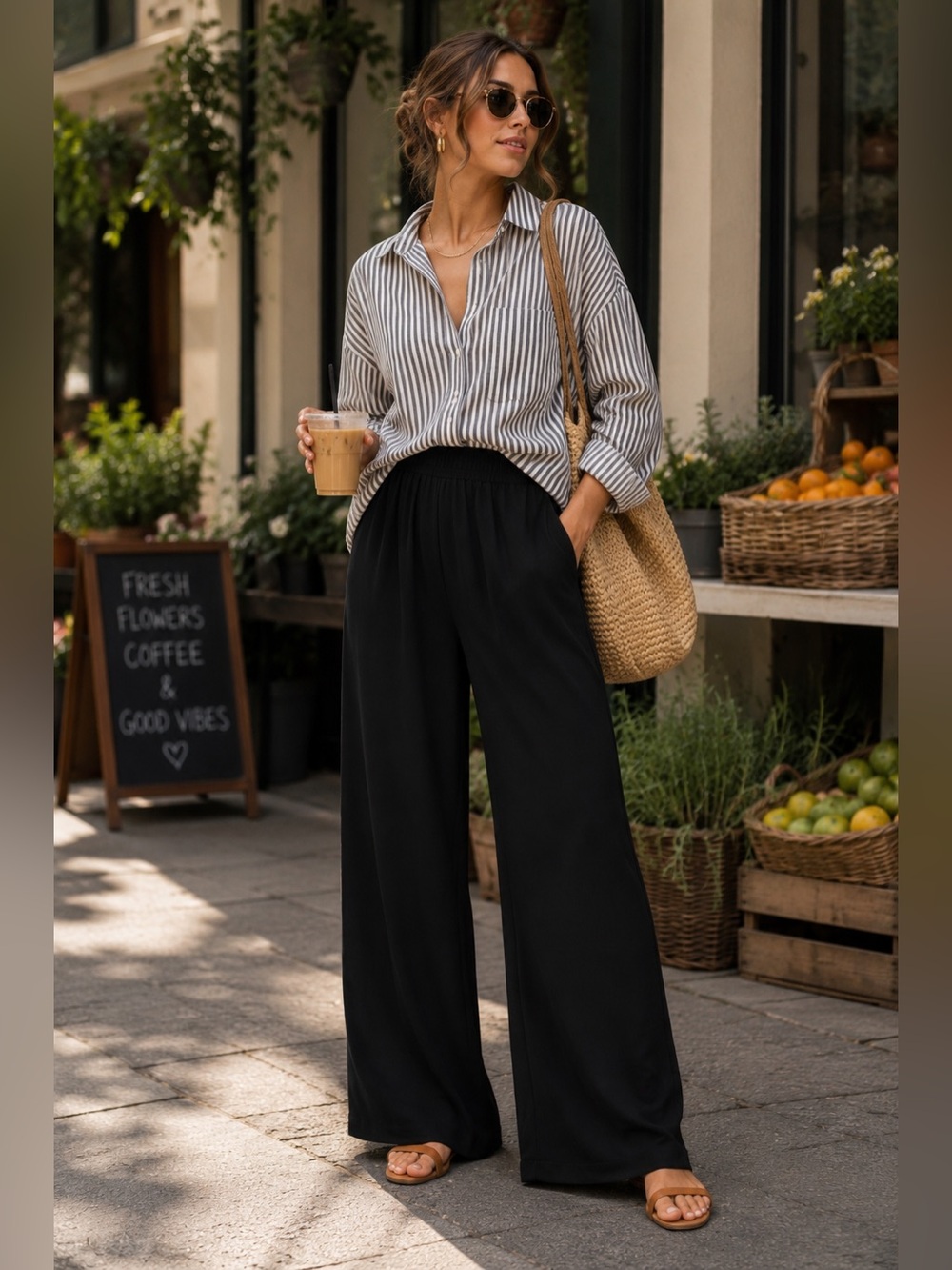 Area Stars NWT Black Wide Leg Lounge Travel Pants Large